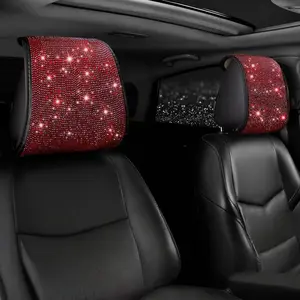 Rhinestone Car Headrest Cover, Sparkling Car Headrest Cover, Cute Rhinestone Car Cushion Protector, Car Interior Accessories for Women & Girls