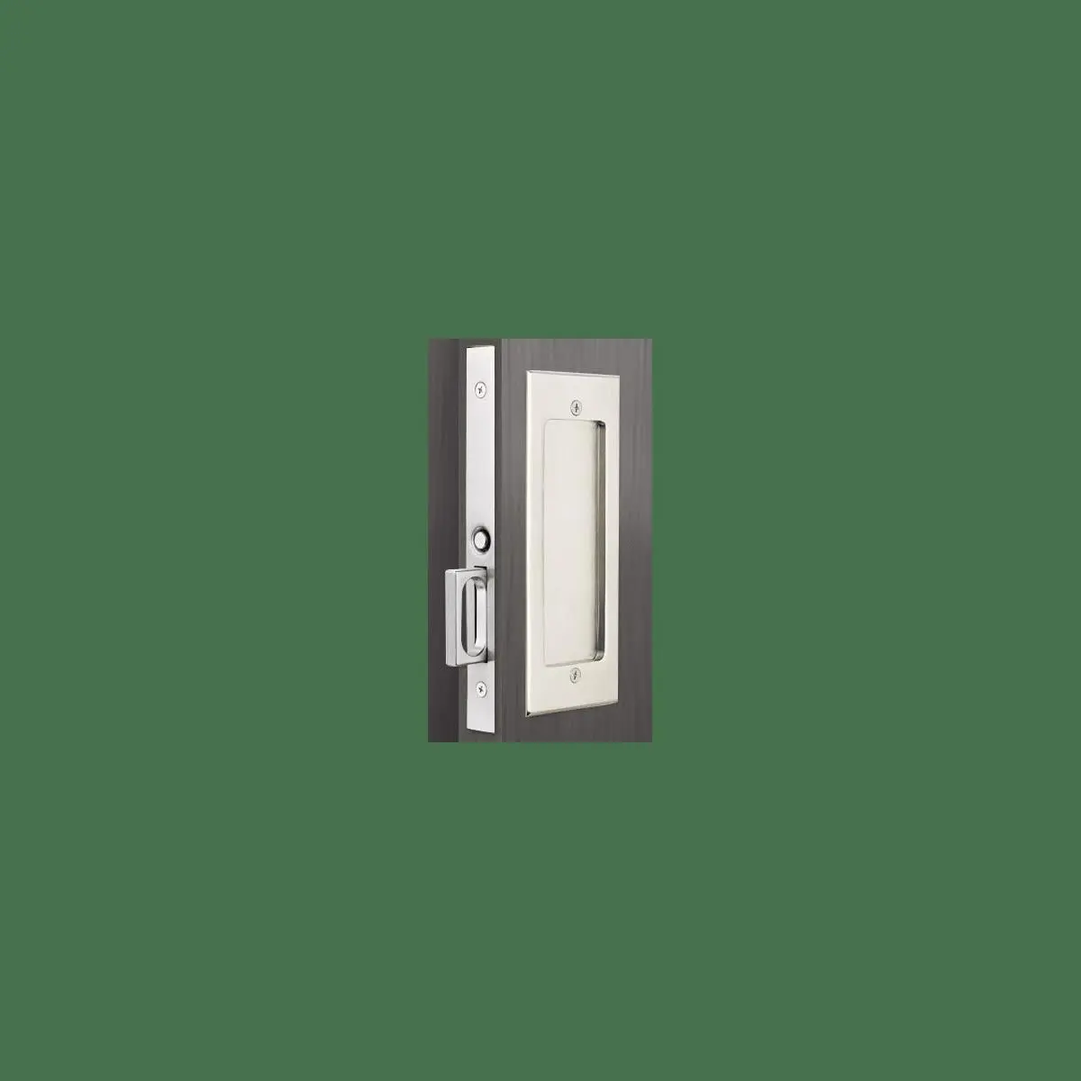 Emtek Modern Rectangular Pocket Door Mortise Lock - Bright Chrome, Solid Brass, 1-3/8" Thick Sliding Door Lock, Passage Type, Includes Strike Plate for Home Improvement Building Supplies, Pocket Doors, Sliding Doors