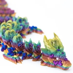 Heart Dragon | 3D Printed Articulating Dragon with heart designs and hinged tail heart | poseable as home decor or desk fidget