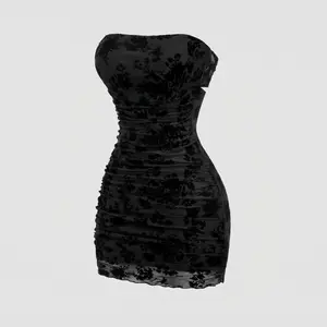 Women’s Floral Print Bodycon Mini Dress – Sleeveless Slim Fit Stretch Casual Party Dress, Soft Comfortable Black Dress summervibes outdoorfun