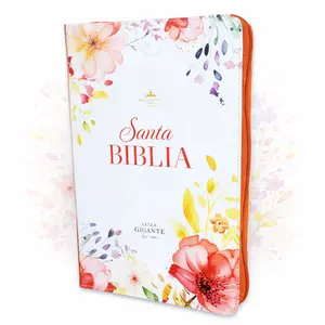 Biblia para Mujer con Cierre Letra Gigante Manual 14 puntos RV1960 imit piel coral fantasia floral con indice y canto floral