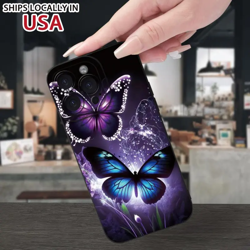 ３ i P h o n e X R ケース バタフライ 手 パープル蝶 999 butterfly iphone xr case - TikTok Shop