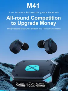 Wireless Gaming Earbuds, 45ms Ultra Low Latency, Transparent Tech Case, FPS Surround Sound, Bluetooth 5.4, 28H Long Battery, Compatible with iOS Android PC