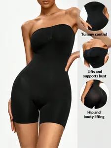Seamless High Stretch Bodysuit, Bodycon Bodysuit Shapewear - Non-Slip Strapless Full-Coverage Tummy Control & Butt Lift Shaper, Soft Breathable Fabric, Invisible Under Dresses, All-Season Women’s Waist Trainer, Perfect for Daily Commutes
