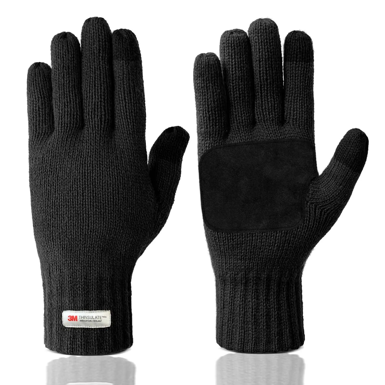 Evridwear Winter Warm Gloves for Men - Knitted Thermal Touchscreen Gloves with 3M Thinsulate Insulated Lining and Anti-Slip Grip Cold