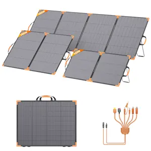MHPOWOS 200W 400W 100W Bifacial Portable Solar Panel for Jackery Bluetti Anker Ecoflow Power Station, Dual-Sided ETFE Monocrystalline Energy Capture, IP68 Waterproof,Lightweight Foldable Solar Charger for Camping RV Van Life Emergency Backup 400 watts Kit