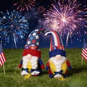 Independence Day Patriotic Decorations Set, 2pcs American Holiday Tabletop Ornaments, Indoor Party Decoration Kit