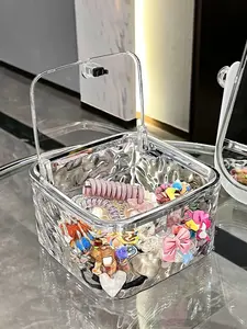 Clear Storage Box with Lid, Acrylic Organizer for Hair Accessories, Jewelry & Sm