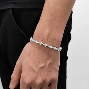 Iced Out 6.5mm Tennis Bracelet - Sparkling VVS Simulant AAA Zirconia -Hip Hop Jewelry - Luxury Spring Clasp Link Chain for Men Women