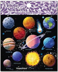 K355 Crystal Solar System Stickers