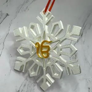 Golden Ek-Onkar snowflake Ornament Birthday Anniversary Birthday Engagement Wedding