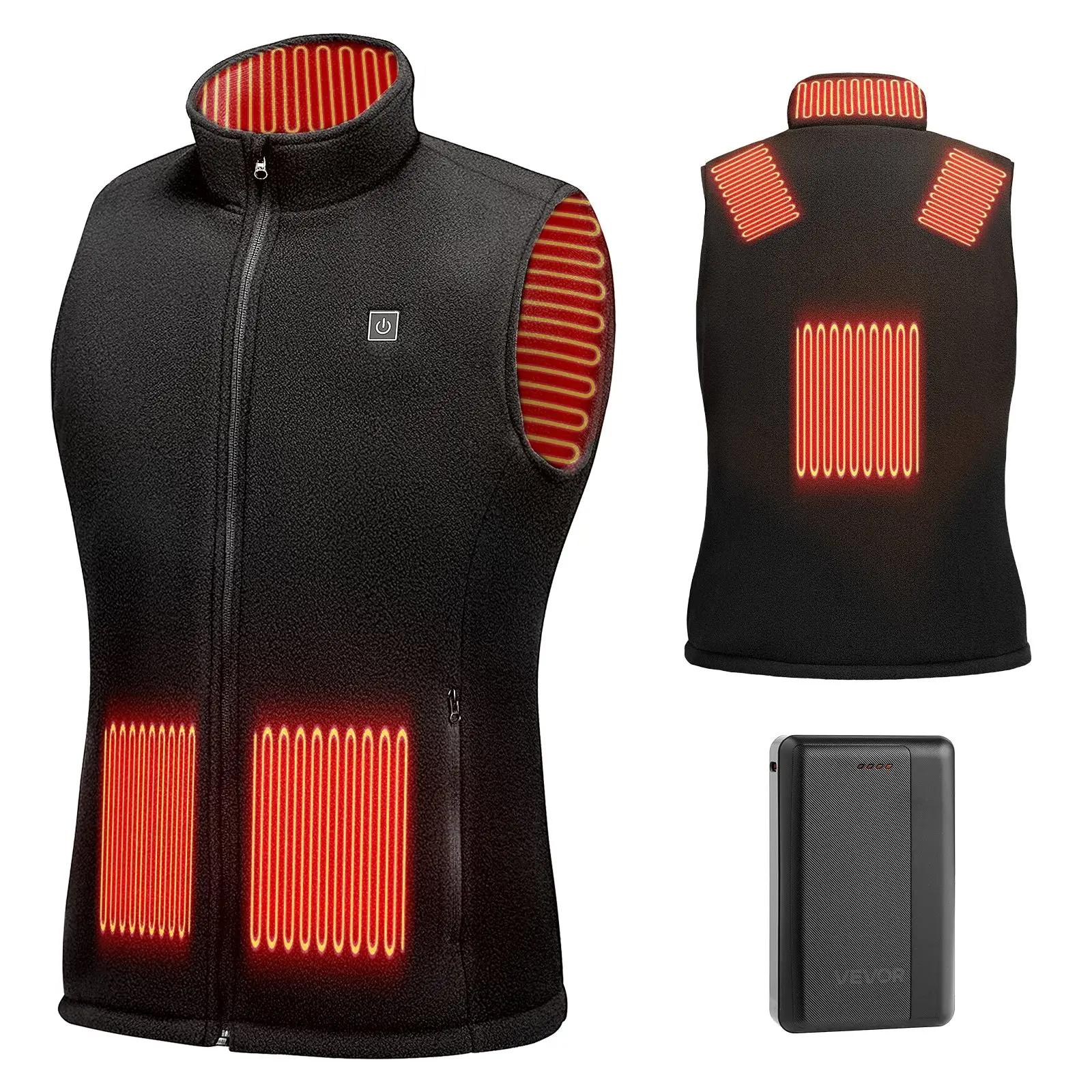 【DealsForYouDays】【DealsForYouDays】 VEVOR Heated Vest, Women Electric Heating Vest with 16000 mAh Battery Pack, 6 Heating Zones Lightweight Rechargeable Winter-Vest with 3 Levels, for Outdoor Hiking Camping Fishing Skiing, Size M, Fabric, Smoothdealsforyou