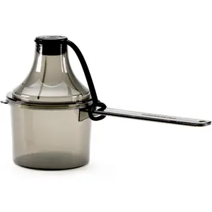 80 cc 4.73 tbsp 80 mL Plastic Short Handle Scoop with Attached Funnel, Measuring Spoons for Powders, Coffee, Pet Food, Protein, Spices and Other Dry Goods 1 Pack BLACK