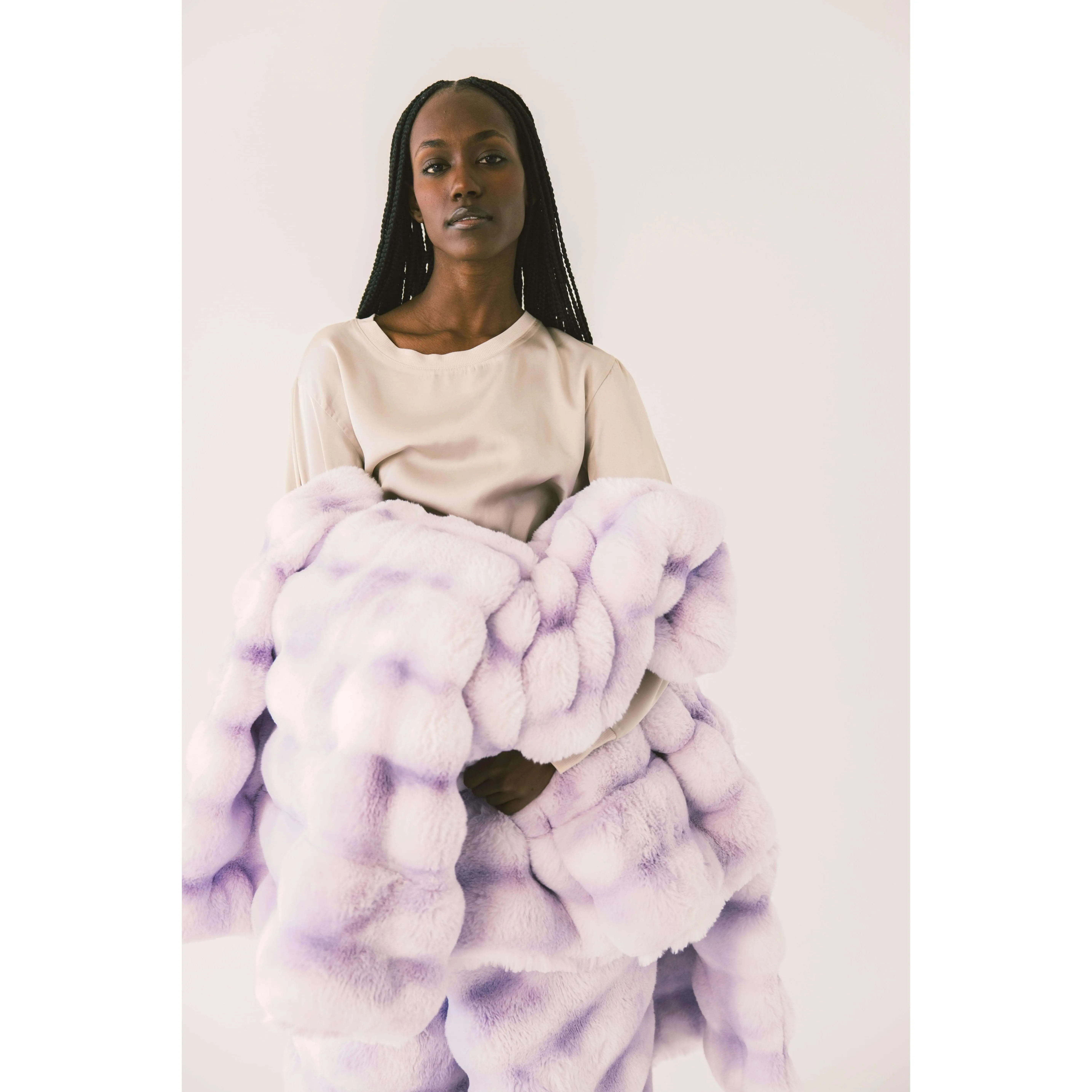 MINKY COUTURE Extreme Ultra Cloud Lilac Breeze Fluffy Cozy Throw Blanket - Multi-Size, 4.8lb/6.6lb/13lb Options, Exceptional Warmth, Polyester Linen Blankets for Bed & Indoor Room, Cozy Aesthetic, Infant-Safe Home Bedding