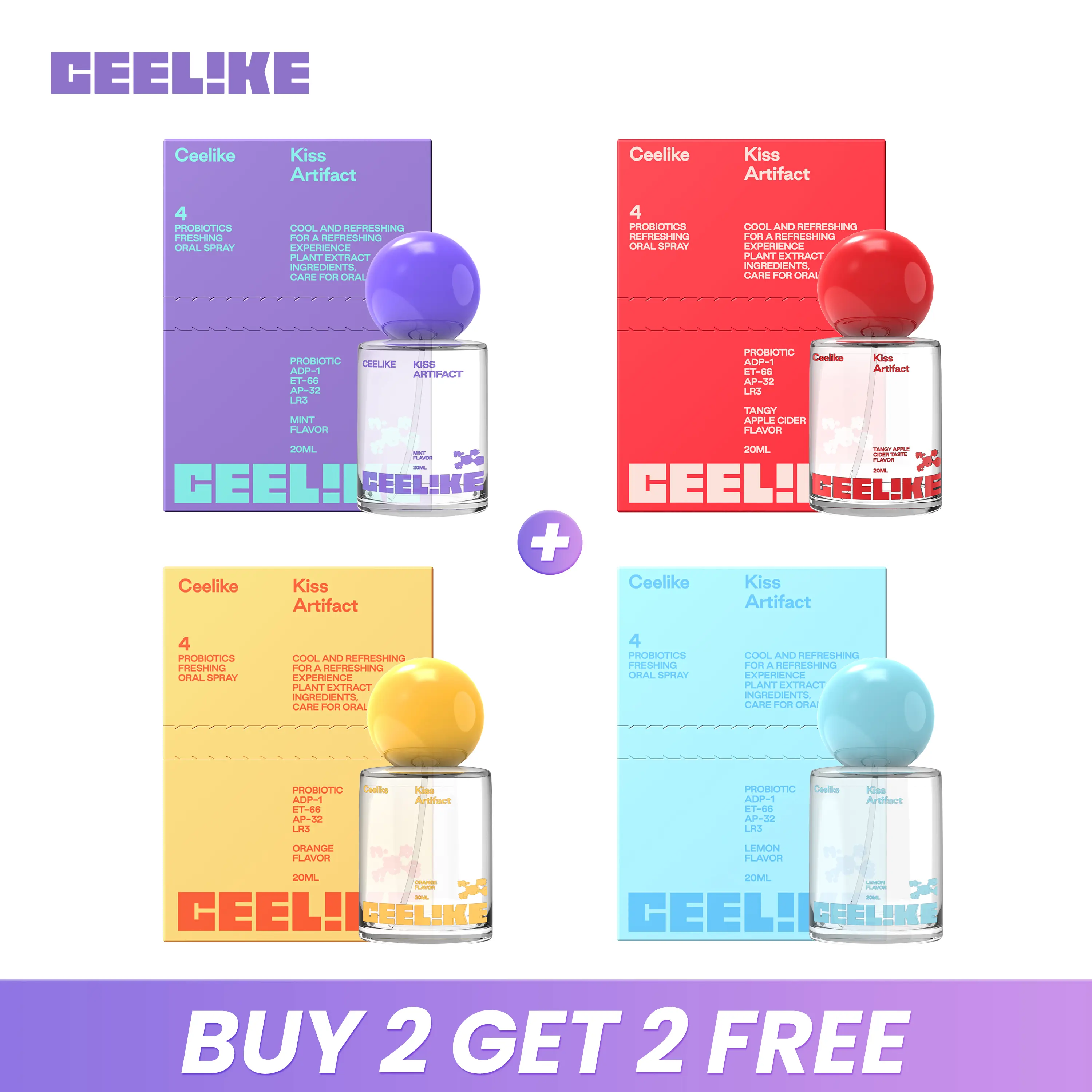 Buy 2 Get 2 Free! CEELIKE Probiotic Oral Spray | 20ml Long-Lasting