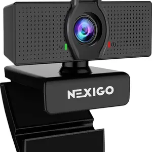 NEXIGO exiGo N60 1080P Webcam with Microphone, Adjustable FOV, Zoom, USB HD, Plug and Play, Ideal for Zoom, Skype, Teams, and Conferencing
