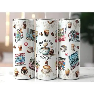 Coffee Lover 20oz Stainless Steel Skinny Tumbler, skinny cup