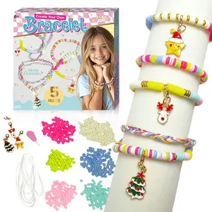 Kids DIY Bracelet Making Kit -   balance beads  & Charms Gift Creativity Christmas mardi gras big beads  Holiday Learning