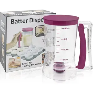 Pancake Cupcake Batter Dispenser, Bakeware Maker with Measuring Label,  Baking Tool for Cupcakes, Waffles, Muffin Mix, Cake or Any Baked Goods