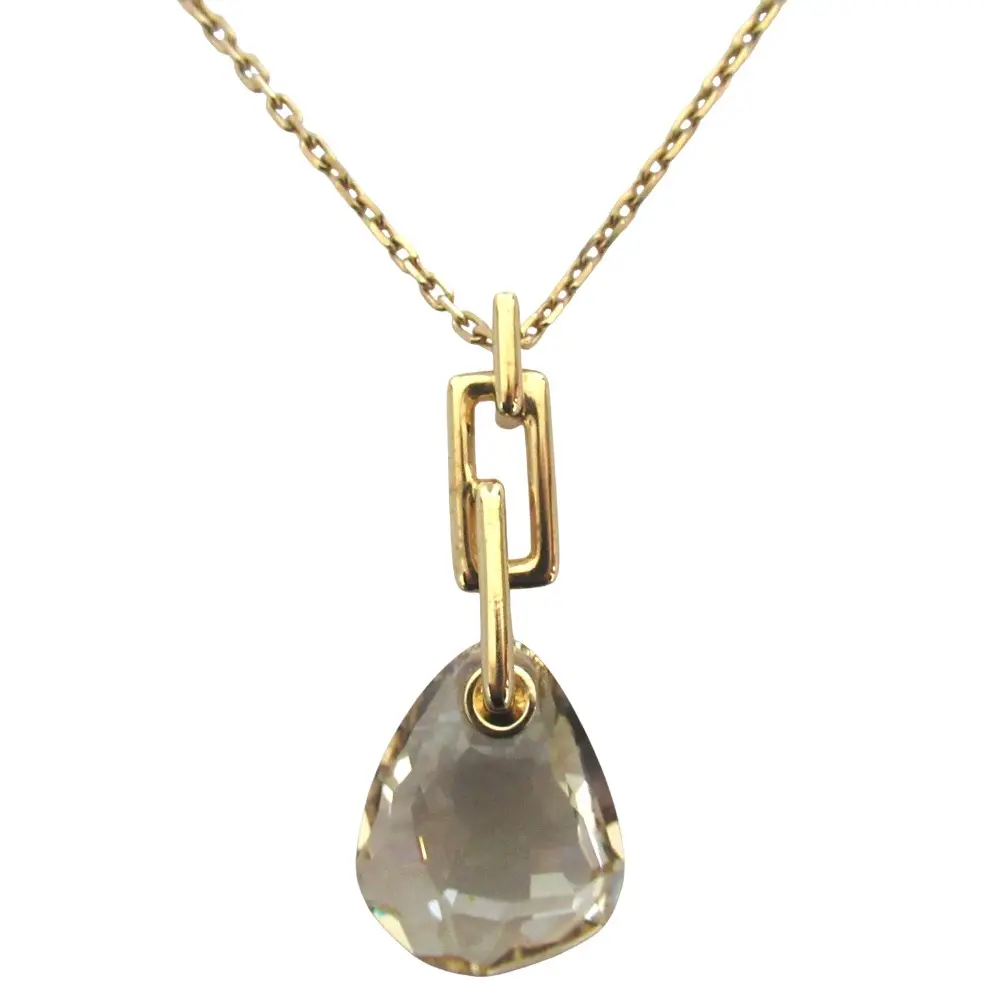Pre-owned Swarovski Gold-plated Small Leather Goods Crystal Necklace