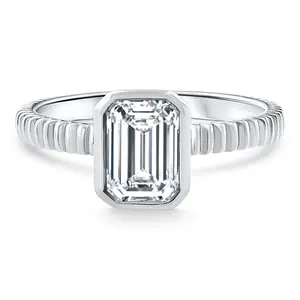 1.52 Ct Emerald Cut Solitaire Diamond Engagement Ring 14k White Gold Lab Grown