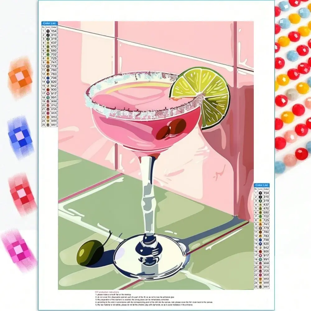 5D Diamond Painting Diamond Kits Cocktail Animal Cat Pretty Girl Women Landscape Diamond Embroidery Sale Rhinestone Colorful Cocktail Illustration Dots Gift Cocktail Animal Cat Pretty Girl Women Landscape Wall Art