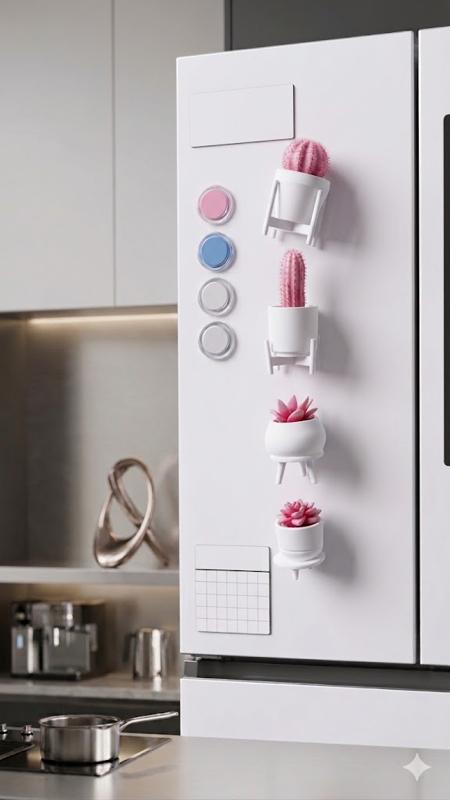 Set  4 piezas Imanes para nevera mini plantas