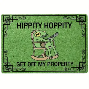 GET OFF MY PROPERTY Funny Home Door Mat - machine washable, stain resistant and lightweight, suitable for indoor and outdoor use Non Slip Rugs Shag Area Rugs plush modern floor rug