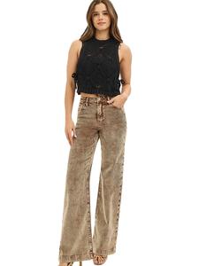 RISEN JEANS Women's High-Rise Wide-Leg Corduroy Jeans, Fitted Cotton-Spandex Pants, Trendy Vibe - Restocked (Last Ones Left)