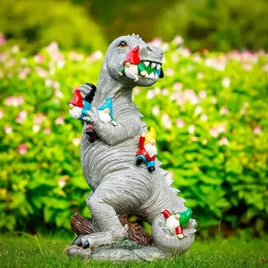 1pc Dinosaur Gnomes Outdoor Garden Decorations, Garden Accessories, Miniature Dinosaur Gnomes Outdoor Statue For Patio Lawn Yard Decor Housewarming Garden Gift