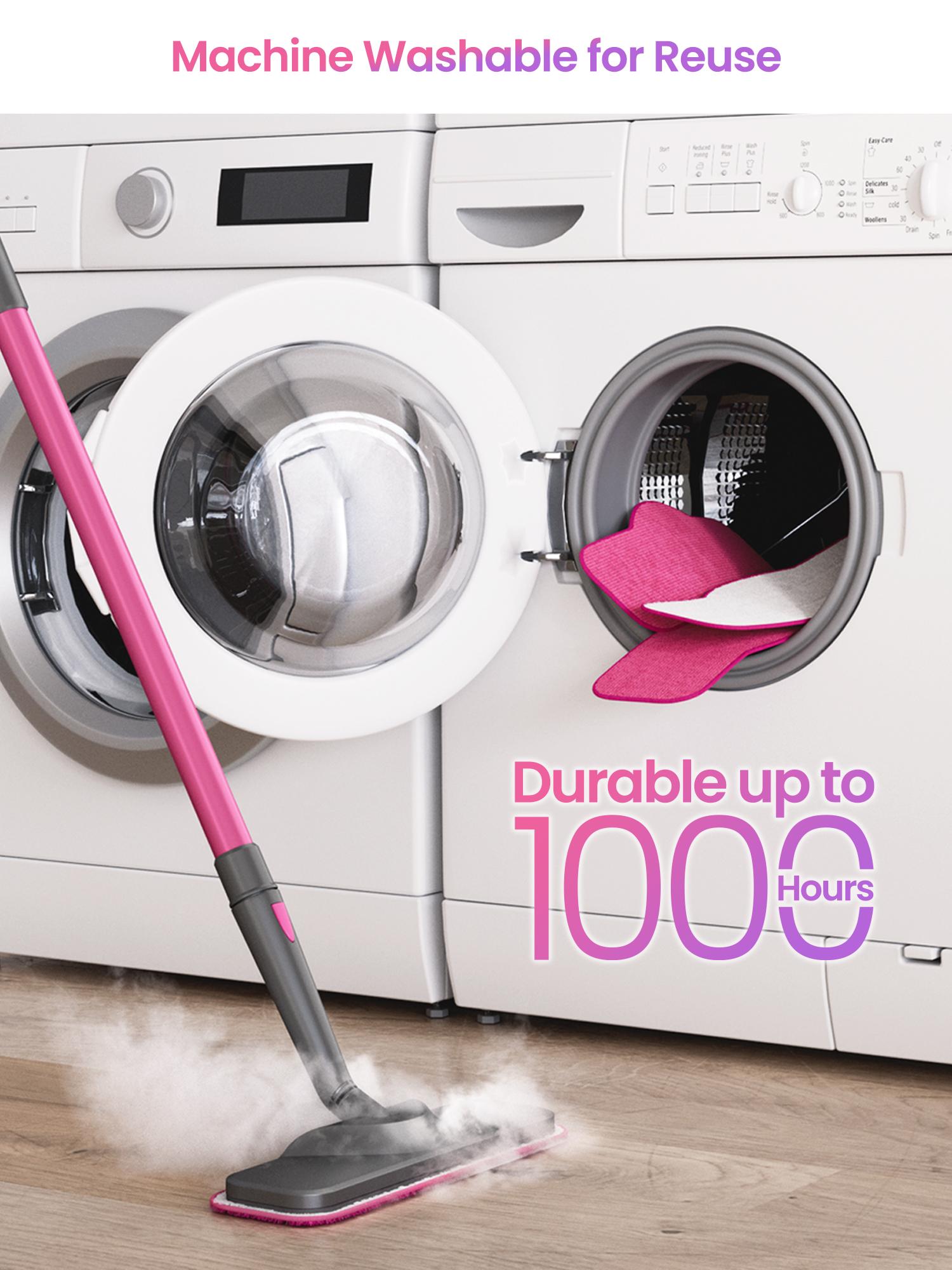 Schenley 6-Pack Microfiber Pads for Hestia Steam Mop Cleaner, Washable and Reusable Replacement Mop Pads, Accessories Compatible Schenley Steam Mop, Household Items Pink, Cleaning