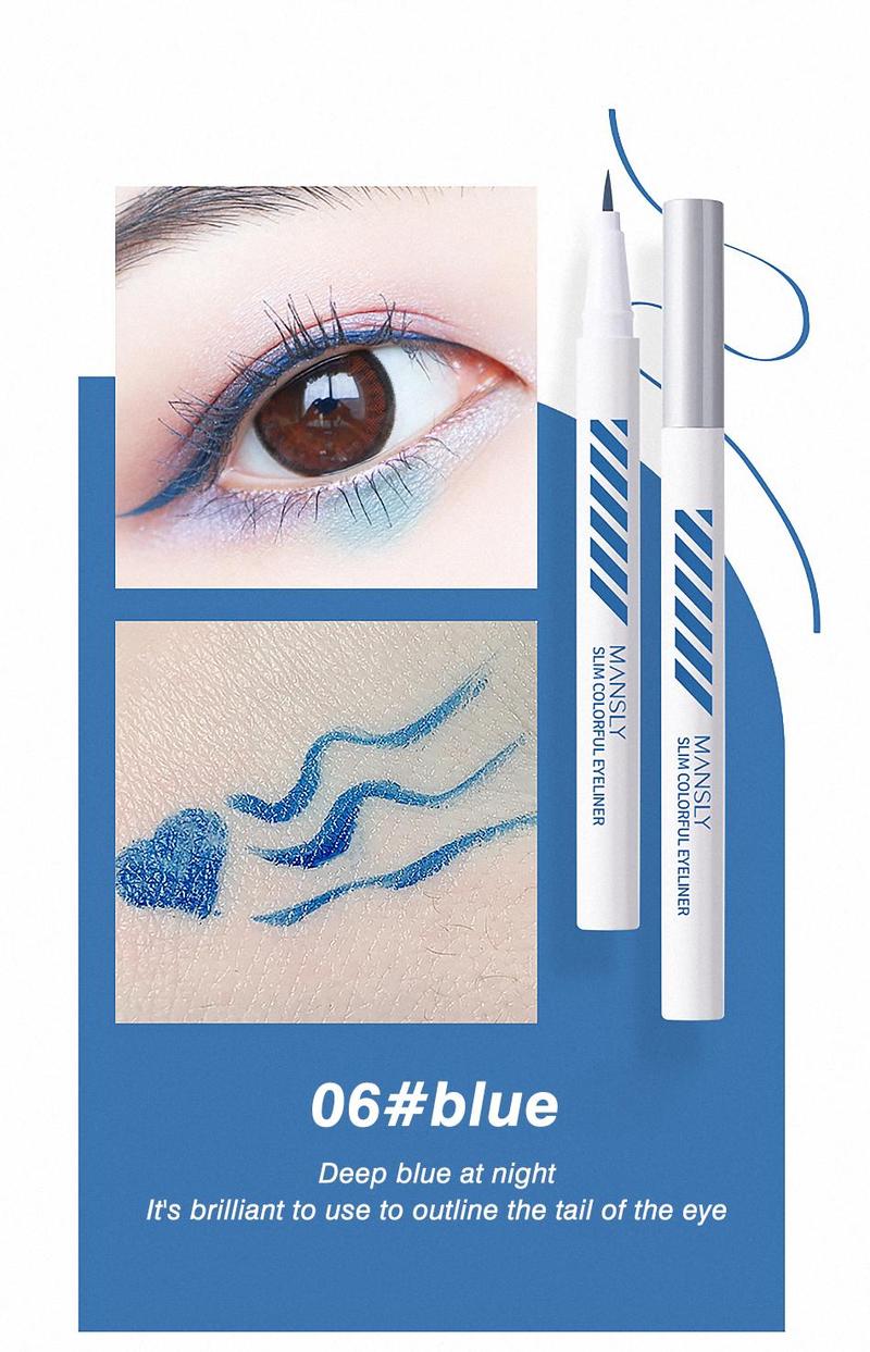 MANSLY Slim Colorful Liquid Eyeliner Pen Waterproof & Smudge-Proof Ultra-Fine Precision Tip for Defined Lines Long-Lasting All-Day Wear Eye Makeup Matte Eyeliner Set Buy 1 Take 1 al teyeliner
