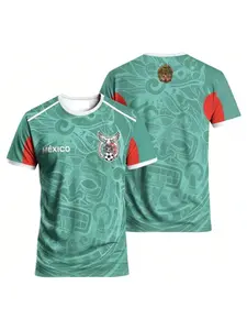 2026 New Men's Mexico Football Soccer with A Crew Neck Training Uniform Sports Jerseys Adult Breathable Training  Beach Wear