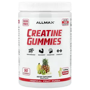 ALLMAX Creatine Gummies, Tropical Fruit Punch, 1,250 mg, 90 Gummies