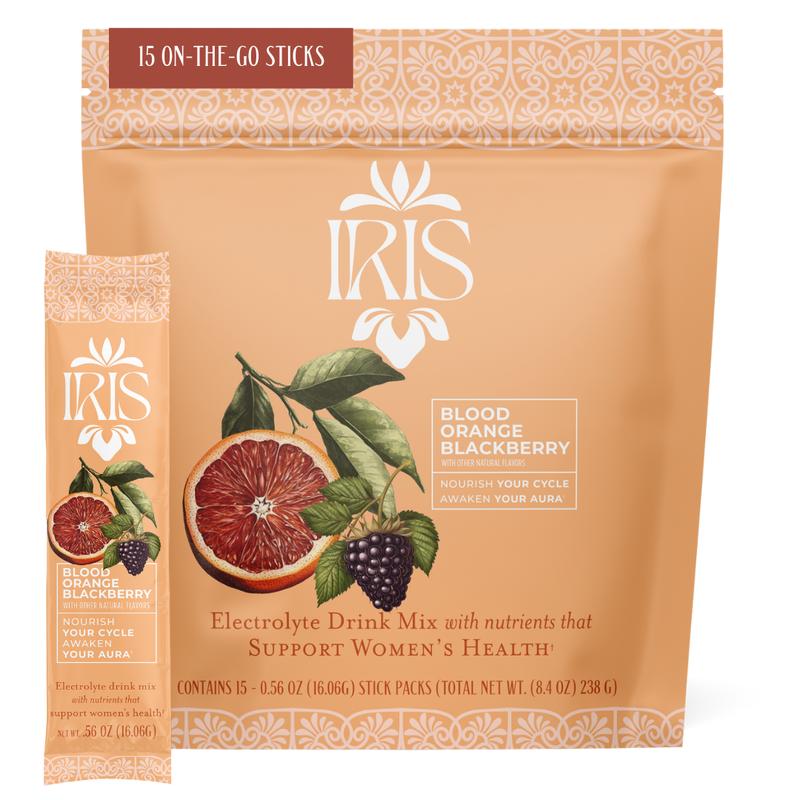 IRIS Variety Pack Hormone Health Electrolyte Drink Mix - 15 On-The-Go Sticks Variety Pack for PCOS Support & Ovarian Function with 40:1 Myo & D-Chiro Inositol, Magnesium, Prebiotic Fiber