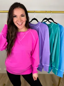Zenana Make it Better Cotton Long Sleeve Top - 4 colors!