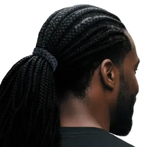 Men's Hair Ties Jumbo Size 2-Pack Charcoal Super Stretchy for Locs and Braided Hair Soft & Strong Made in the USA