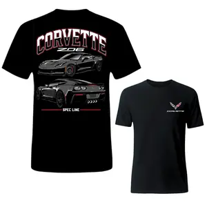 Z06 Spec Line Supercar sport T-shirt, Modern Muscle Car Tee, Performance Racing Graphic Shirt, Automotive Streetwear for Car Enthusiasts, Black Red Detail Design Tee