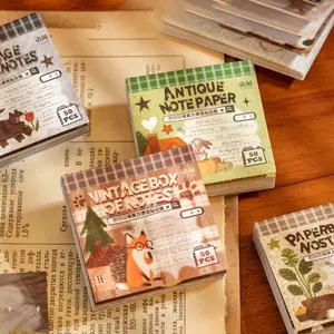 50 Sheets Vintage Sticky Notes Pad, Creative Hand Account Sticker Material, Decorative Series DIY Diary Book Scrapbook Frame Greeting Card Decoration, Scrapbook Materials