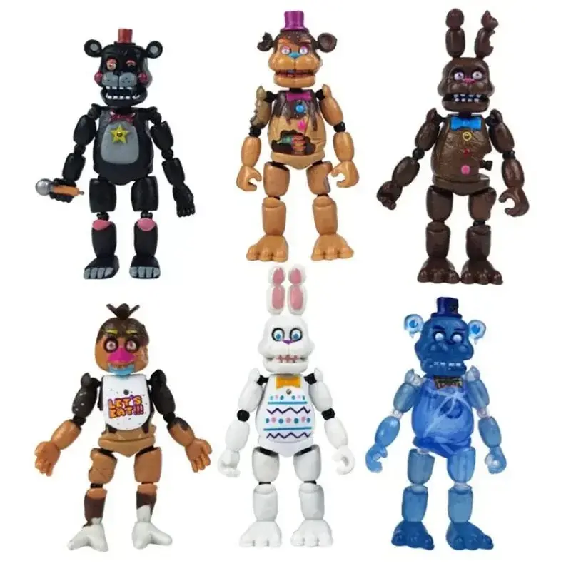 6Pcs FNAF Special Edition Anime Figure Detachable Joint Bonnie Bear Freddy Action Figure Model Toys