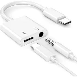 Headphone Adapter for iPhone 17 16 15, [Apple MFi Certified] USB Type C to Aux Audio Jack Adapter with PD 60W Fast Charging Splitter Dongle for iPhone 17/Air/17 Pro/17 Pro Max/16/16 Pro Max/15 Pro Max