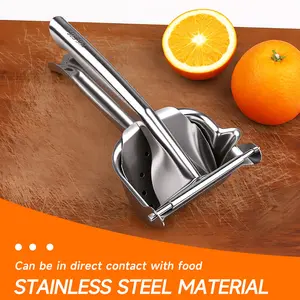 304 Stainless Steel Heavy Duty Manual Juicer, Ergonomic Hand Press Lemon Orange Squeezer, Perfect Leverage for Joint Pain & Wrist Relief, Commercial Grade Easy Clean Metal Fruit Juicer