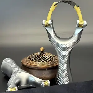 Tian Gong Silvery Dragon Slingshot Launcher, Precision Design, Stable And Smooth Hand Feel, Upgraded Sliding Wheel Design, Simple And Fast Operation, High Elasticity Rubber Band Design, A Carefully Polished Slingshot Launcher, Without Laser