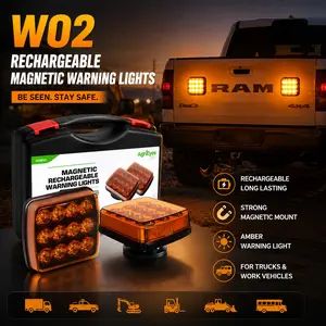 Agrieyes W02 2pcs Rechargeable Flashing Lights for Vehicles with IP67 Waterproof Rating, High Brightness, and Easy Installation fathersdaygift