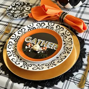Gather - Thanksgiving Tablescape -Black/Gold- Plate Mates Decor