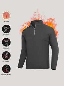 1-pack Men's Comfortable and Warm Sweatshirt , High-elasticity Sports Half-zip Top