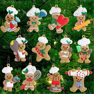 14pcs Gingerbread Christmas Decoration for Tree,Cooking Gingerbread Man、 Christmas Ornaments Hanging Decor 、 Christmas Tree Decor Party Supplies
