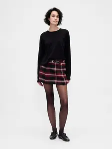 Gap Women's Wool-Blend Pleated Mini Skort