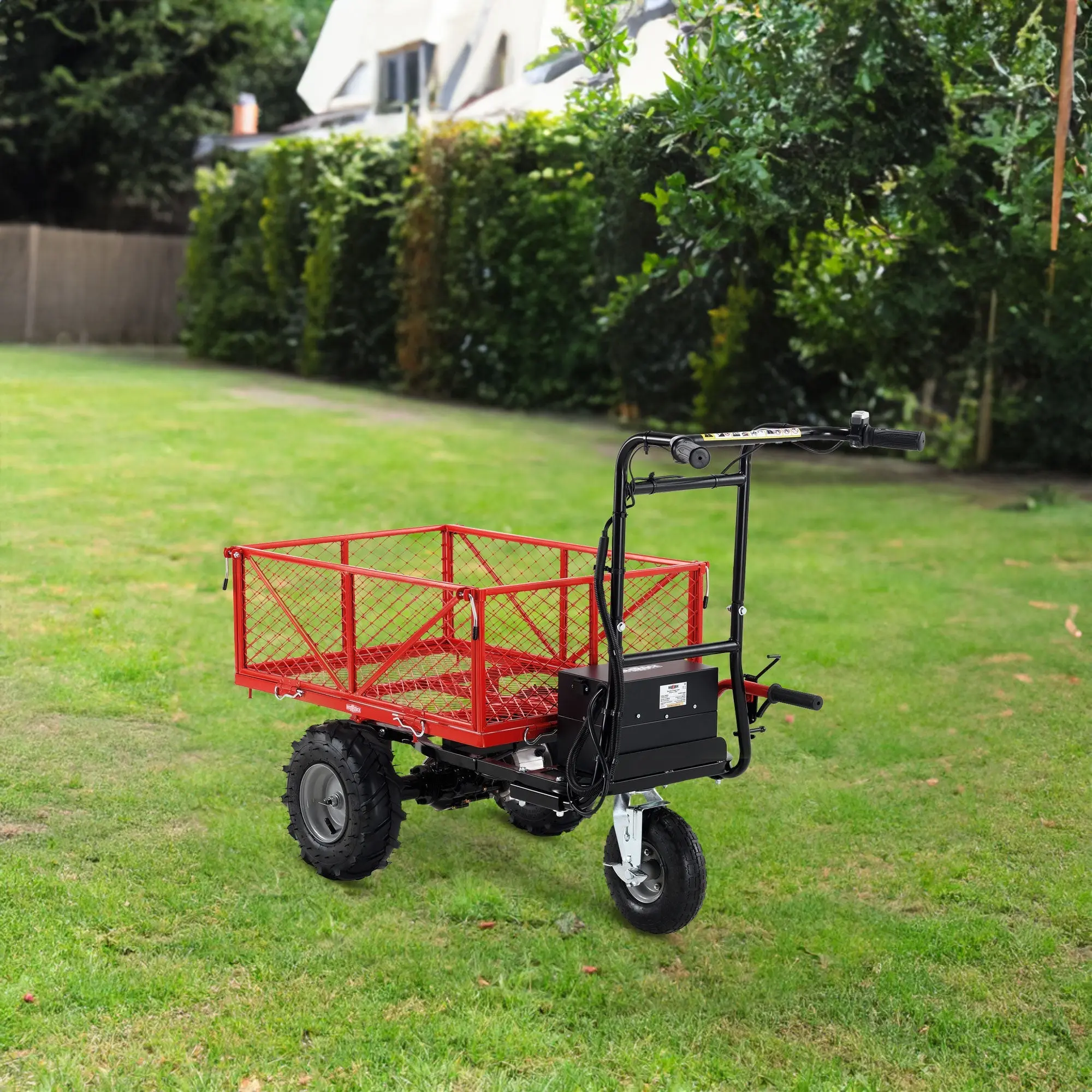 Wheelbarrow Utility Cart Electric Powered Cart 48V28Ah 500W Capacity ...