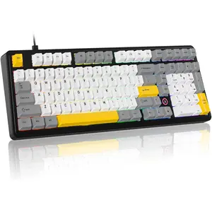 AK980 101-Key Hot-Swappable Mechanical Keyboard, Gasket Mount RGB Backlit, Programmable Macro, Full N-Key Rollover, with Dreamscape Linear Switches (Starfall Gray)